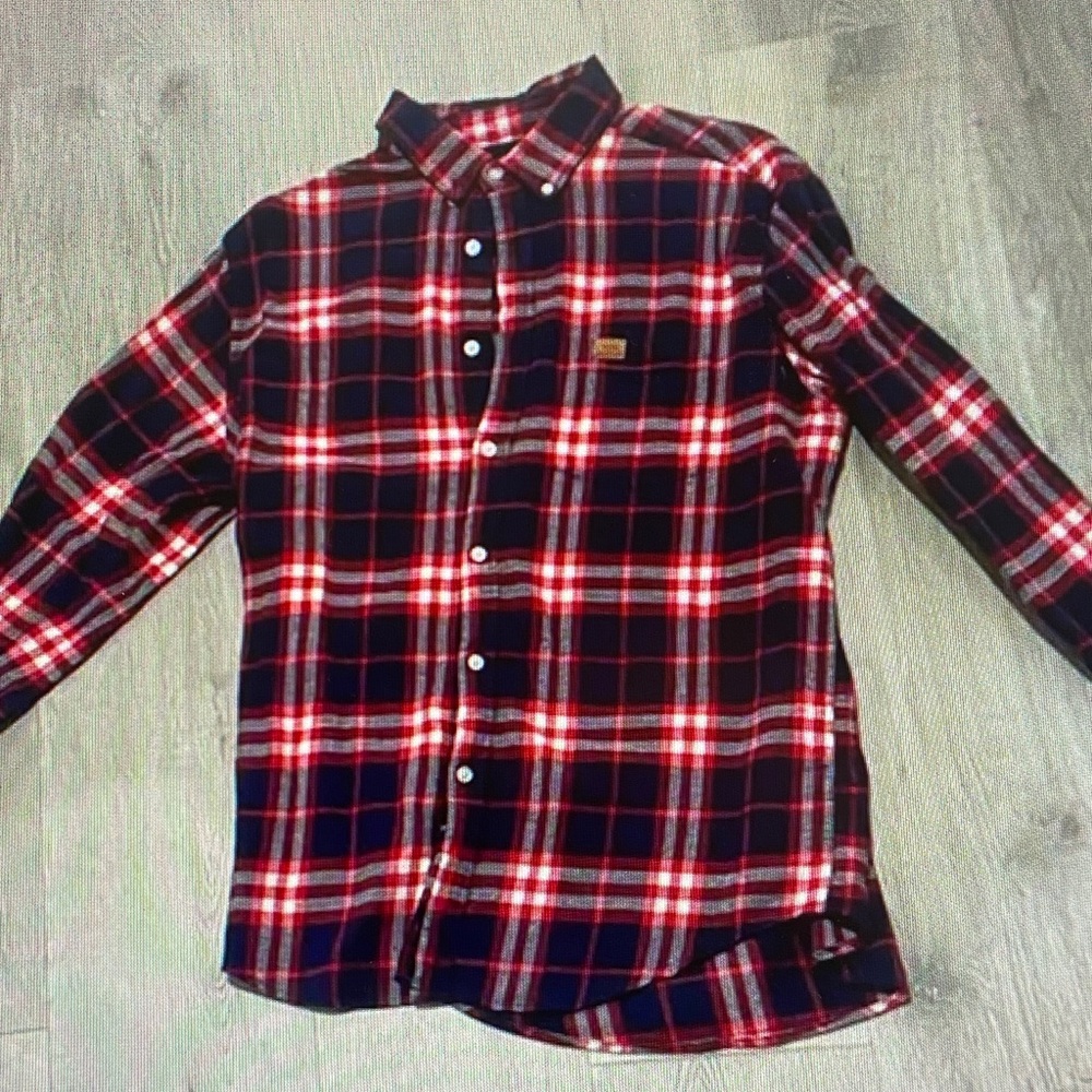 Simply Southern Kids Plaid Button Down Shirt - Red, White, and Black